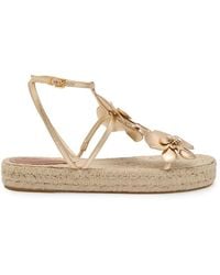 Zimmermann - Orchid Metallic Leather Espadrille Sandals - Lyst