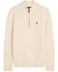 Polo Ralph Lauren - Logo Cable-Knit Wool And Cashmere-Blend Jumper - Lyst