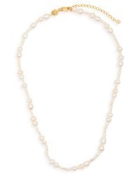 Astrid & Miyu - Serenity-Beaded 18Kt-Plated Necklace - Lyst