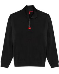 HUGO - Half-zip Logo Cotton Sweatshirt - Lyst