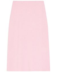 KHAITE - Patri Wool-Blend Midi Skirt - Lyst