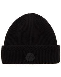 Moncler - Ribbed Wool And Cashmere-Blend Beanie - Lyst