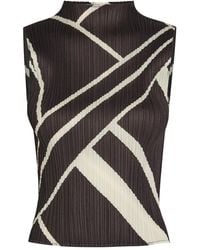Pleats Please Issey Miyake - Pleated Printed Woven Top - Lyst
