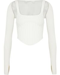 Dion Lee - Ribbed Stretch-knit Corset Top - Lyst