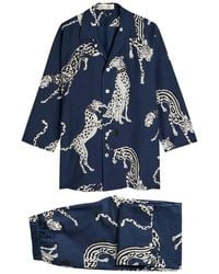 Olivia Von Halle - Casablanca Printed Cotton-Blend Pyjama Set - Lyst