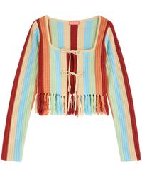 Kitri - Taylor Striped Crochet-Knit Cardigan - Lyst