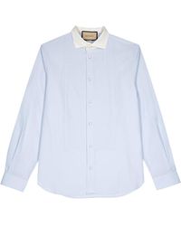 Gucci - Gg-Monogrammed Cotton-Poplin Shirt - Lyst