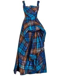 Vivienne Westwood - Long Chichi Tartan Gathered Woven Gown - Lyst