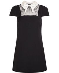 Self-Portrait - Faux Pearl-Embellished Crepe Mini Dress - Lyst