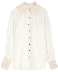 Free People - Rhiannon Crochet-Trimmed Shirt - Lyst