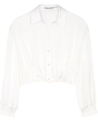 Alice + Olivia - Pierre Cropped Satin Shirt - Lyst