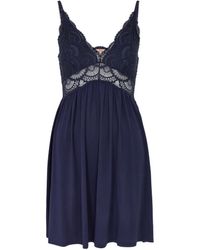 Eberjey - Marina Lace-trimmed Jersey Chemise - Lyst