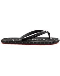 Christian Louboutin - Super Loubi Studded Rubber Flip Flops - Lyst