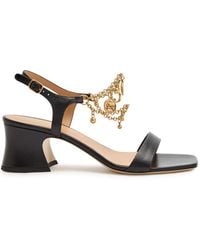 Chloé - Chloé Charms 55 Chain-Embellished Leather Sandals - Lyst