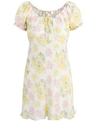 LoveShackFancy - Clemente Floral-Print Chiffon Mini Dress - Lyst