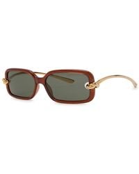 Bottega Veneta - Narrow Rectangle-Frame Sunglasses - Lyst
