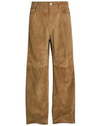 Rick Owens - Geth Wide-Leg Suede Trousers - Lyst