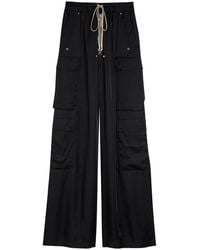 Rick Owens - Cargobelas Wide-Leg Satin Trousers - Lyst