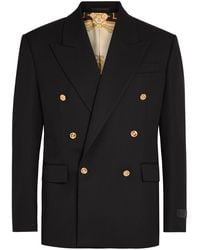 Versace - Double-Breasted Wool Blazer - Lyst