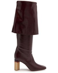 Chloé - Georgia 90 Glossed Leather Knee-High Boots - Lyst