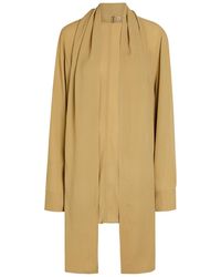 TOTEME - Draped Scarf Woven Blouse - Lyst