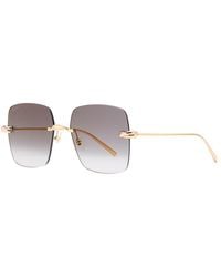 Cartier - Trinity Rimless Square-Frame Sunglasses - Lyst