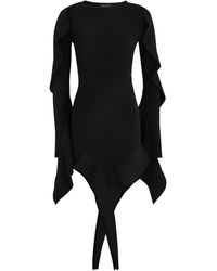 Mugler - Asymmetric Ruffled Stretch-Knit Mini Dress - Lyst