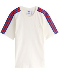 adidas - Striped Logo Cotton T-Shirt - Lyst