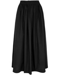 Skall Studio - Dagny Pleated Cotton-Poplin Midi Skirt - Lyst