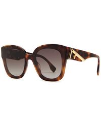 Fendi - Round Square-frame Sunglasses - Lyst