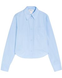 Sportmax - Pleated Cotton-Blend Poplin Shirt - Lyst