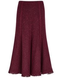 Gabriela Hearst - Amy Speckled Wool And Cashmere-Blend Midi Skirt - Lyst
