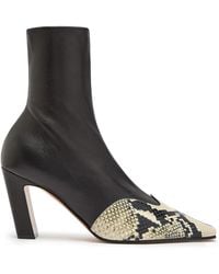 KHAITE - Nevada 85 Python-Effect Leather Ankle Boots - Lyst
