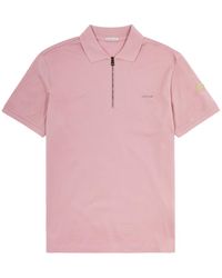 Moncler - Logo Piqué Cotton Polo Shirt - Lyst