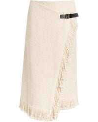 Isabel Marant - Galla Asymmetric Cotton And Linen-Blend Midi Wrap Skirt - Lyst