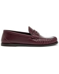 Saint Laurent - Logo-Plaque Leather Loafers - Lyst
