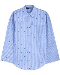 ROTATE SUNDAY - Striped Logo Cotton Shirt - Lyst