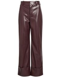 Alice + Olivia - Alexander Wide-Leg Faux Leather Trousers - Lyst