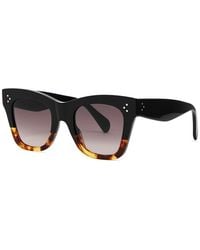 Celine - Square-Frame Sunglasses Graduated Lenses, Tortoiseshell Frame Trim, 100% Uv Protection - Lyst