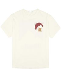 Rhude Moonlight Ecru Logo-print Cotton T-shirt - White