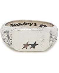 Twojeys - Elongated Sterling-Plated Brass Signet Ring - Lyst