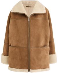 TOTEME - Shearling-Trimmed Suede Jacket - Lyst
