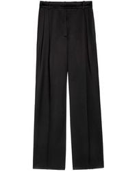 Rohe - Pleated Straight-Leg Satin Trousers - Lyst
