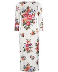 Dolce & Gabbana - Floral Motif Dress - Lyst