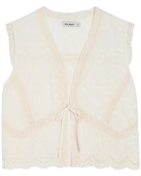 SOLAQUA - Willow Embroidered Cropped Cotton Top - Lyst