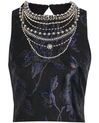 Alice + Olivia - Cherra Embellished Woven Crop Top - Lyst