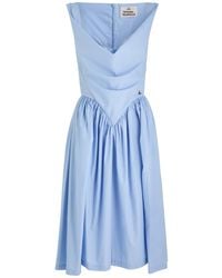 Vivienne Westwood - Sunday Draped Cotton Midi Dress - Lyst