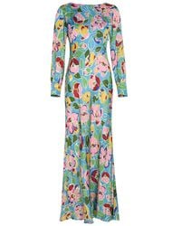 RIXO London - Marni Floral-Print Satin Maxi Dress - Lyst