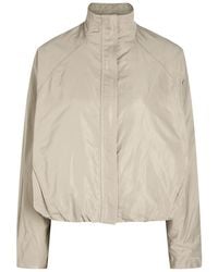 Alaïa - High-Neck Woven Windbreaker Jacket - Lyst