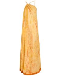 Delos - Amaya Shibori Cotton And Silk-Blend Maxi Dress - Lyst